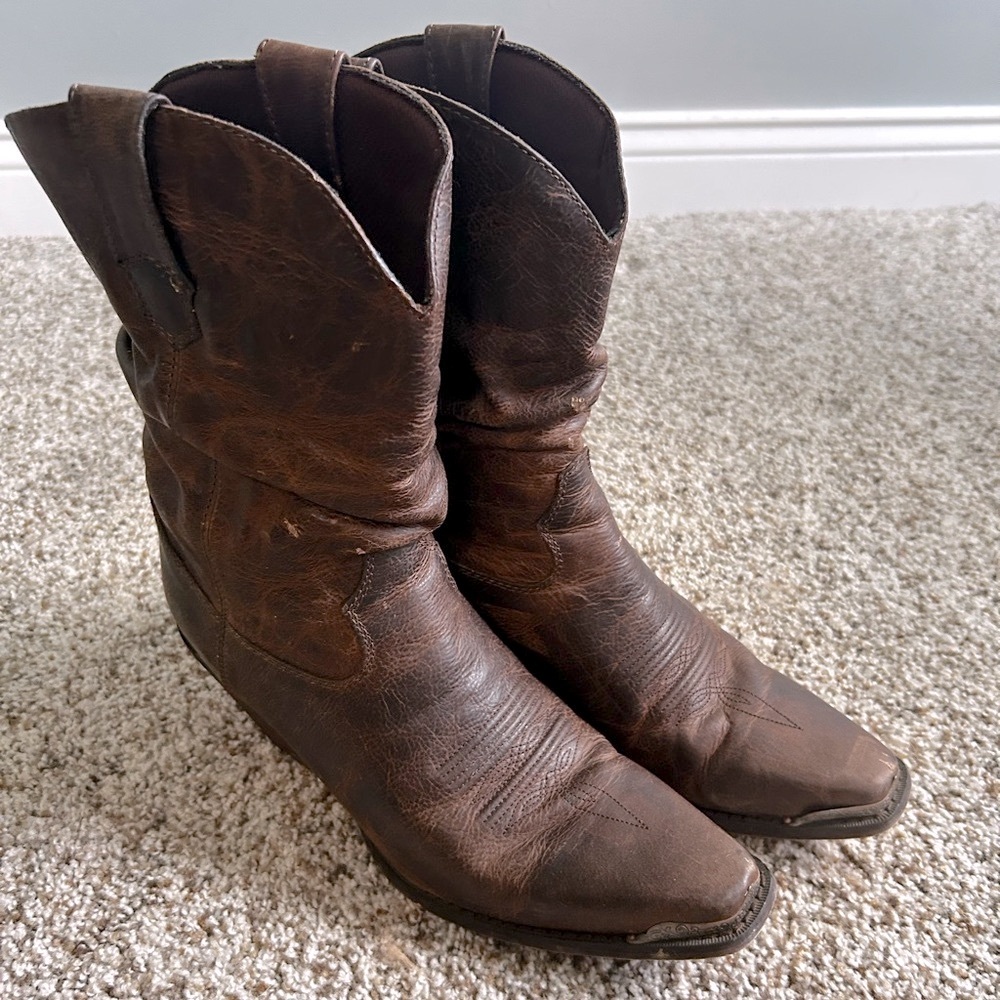 Durango Crush Brown Leather Slouch Boots
